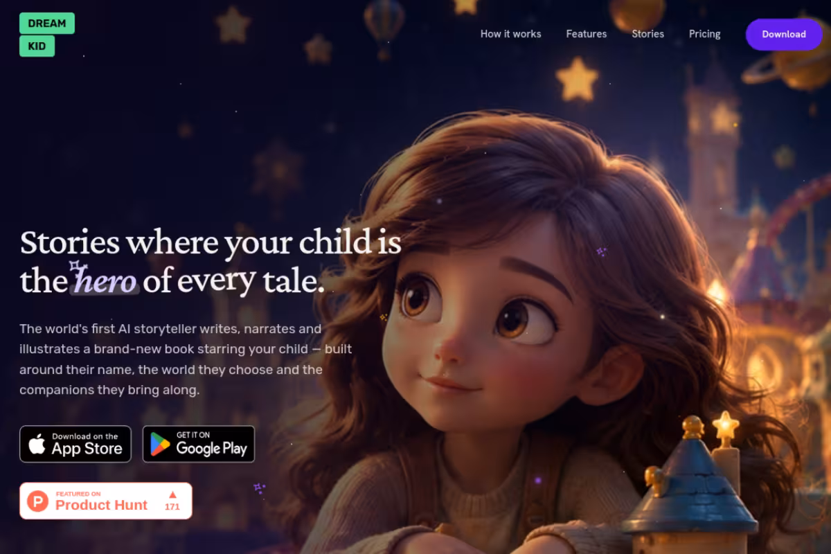Dream Kid AI homepage screenshot