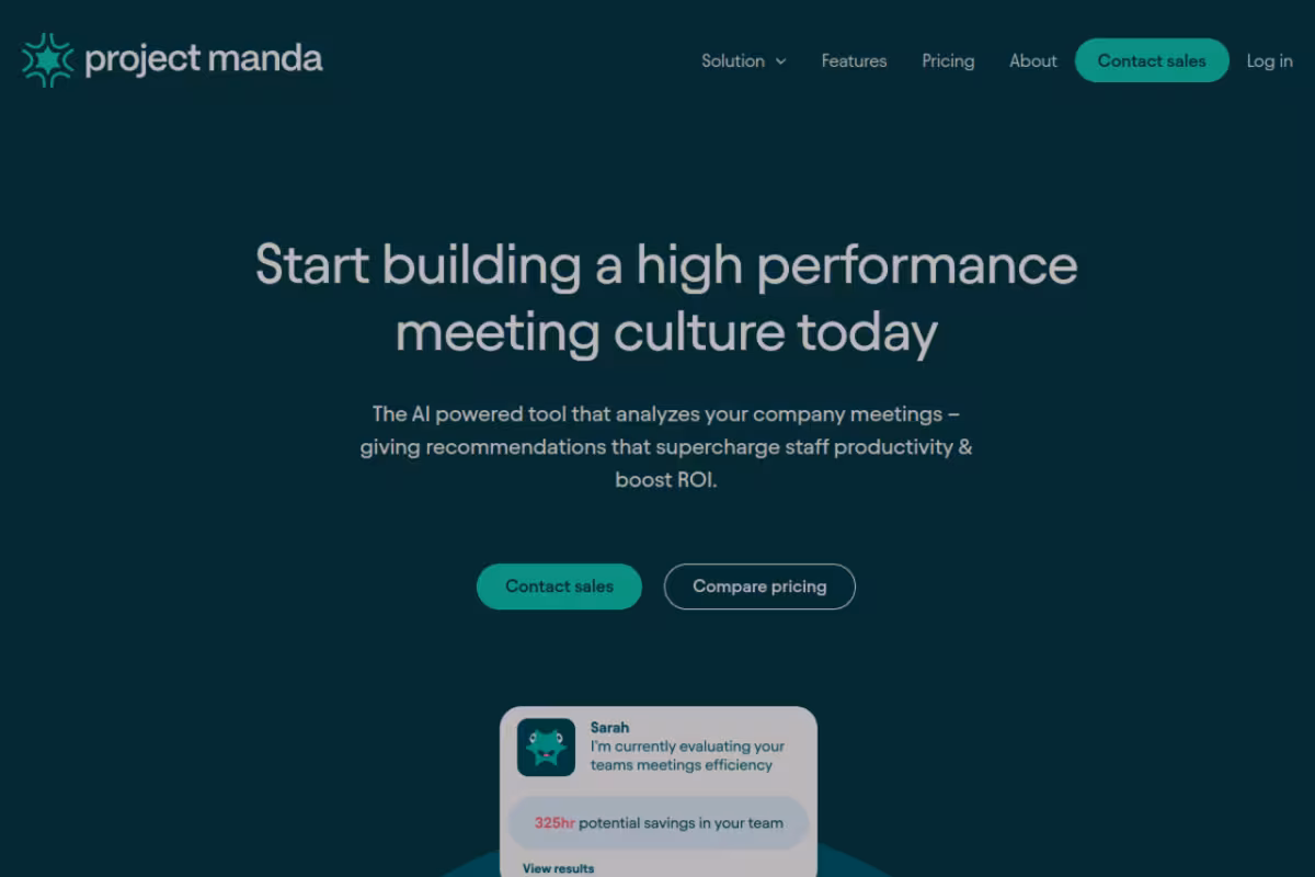 Project Manda homepage screenshot