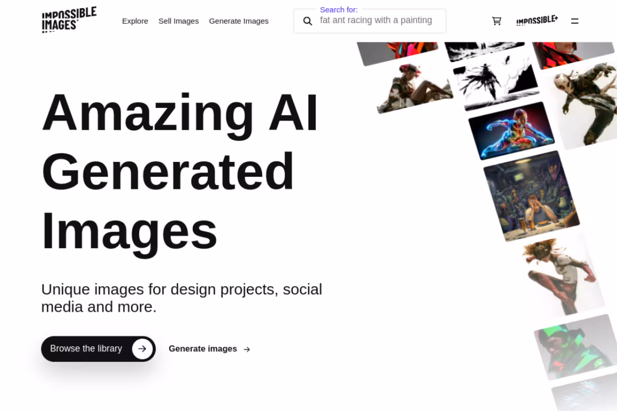 Impossible Images homepage screenshot