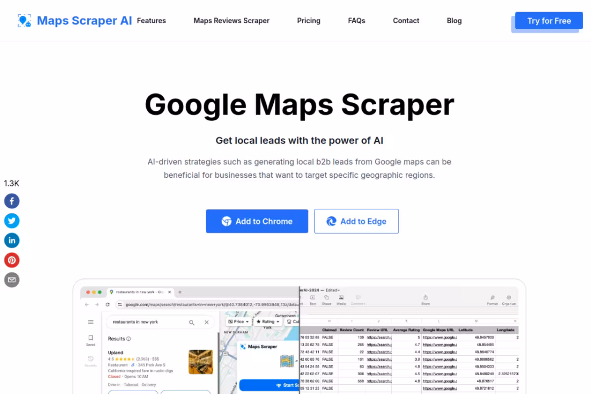 Google Map Extractor homepage screenshot