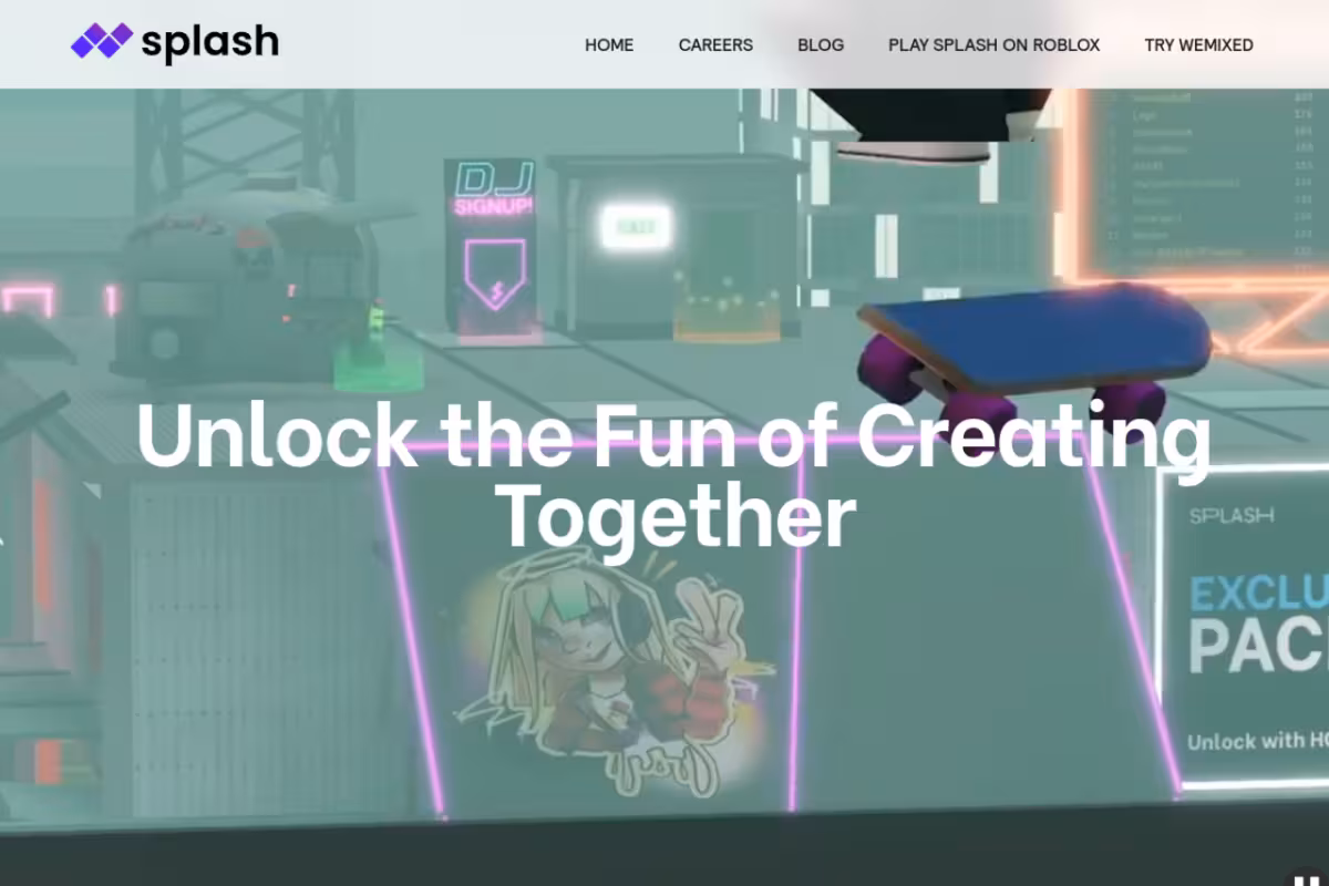Splashmusic homepage screenshot