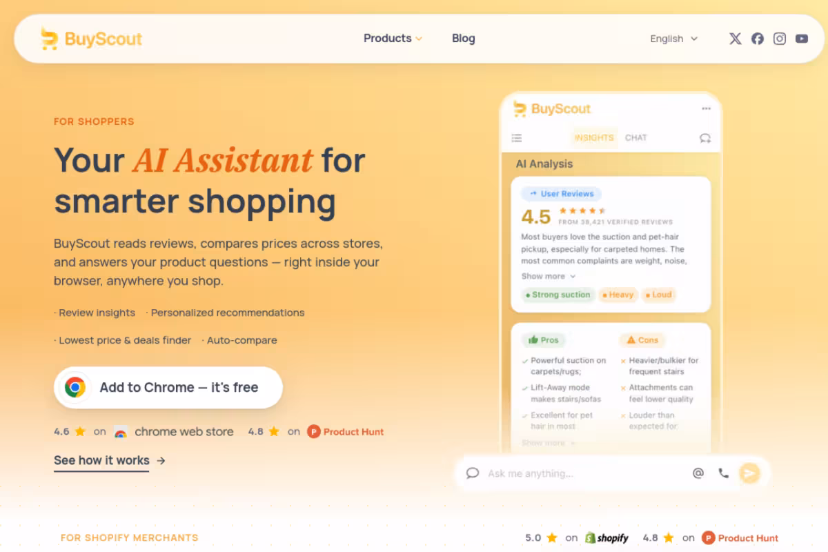 BuyScout® homepage screenshot