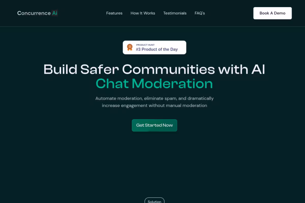 Concurrence AI homepage screenshot