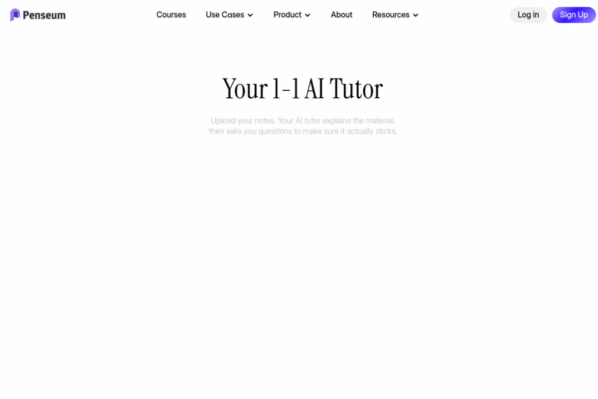 Penseum homepage screenshot