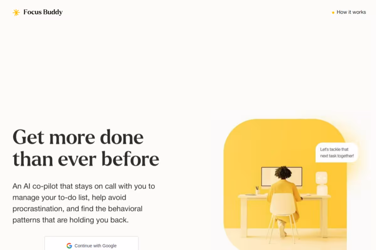 Focus Buddy homepage screenshot