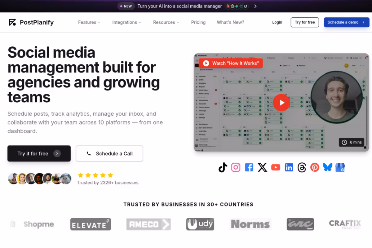 PostPlanify homepage screenshot