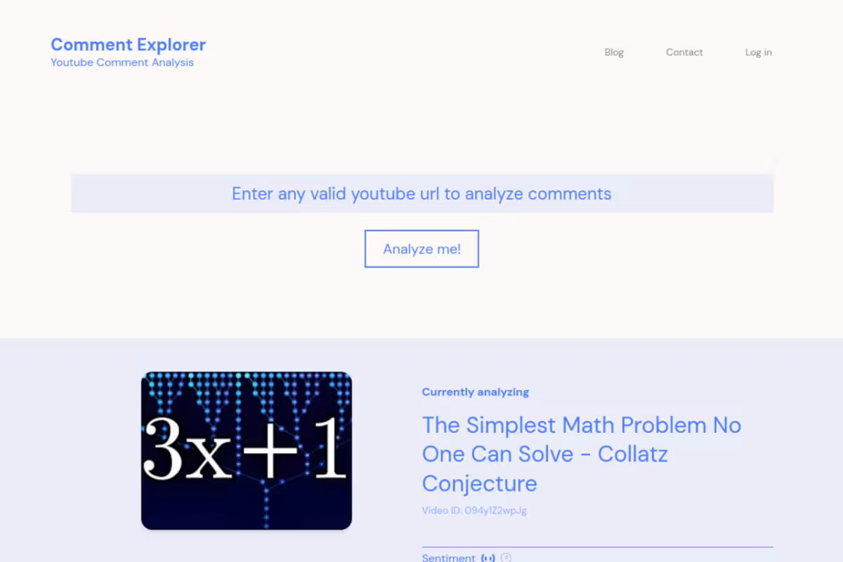 Comment Explorer homepage screenshot