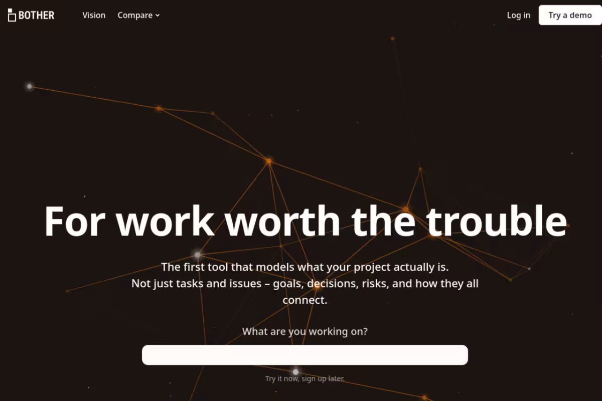 Existential homepage screenshot