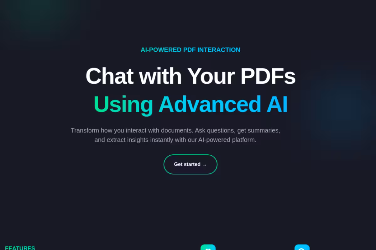 PDFConvo homepage screenshot