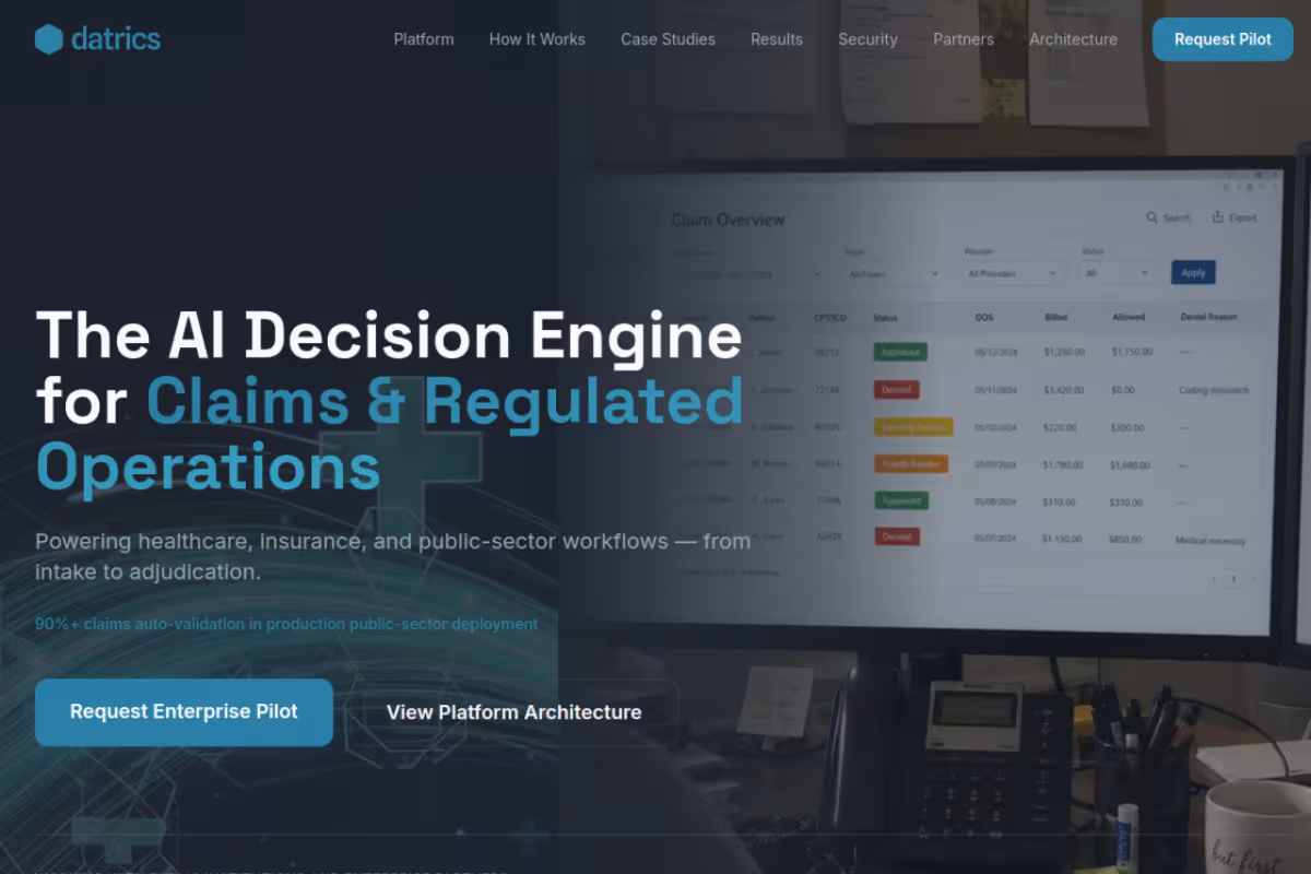 Datrics homepage screenshot