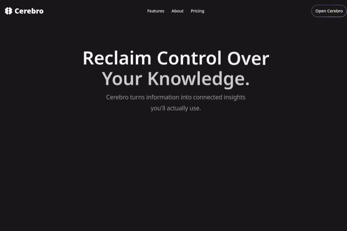 Cerebro homepage screenshot
