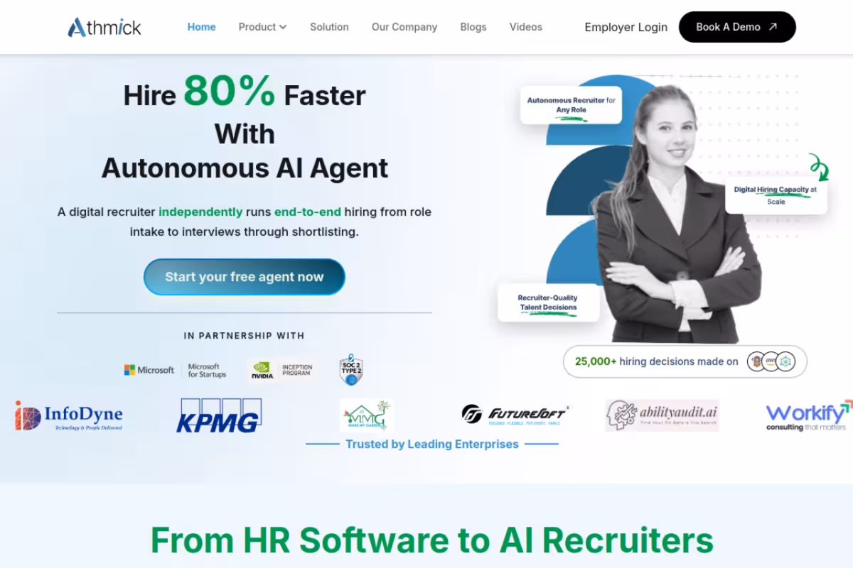 Athmick homepage screenshot