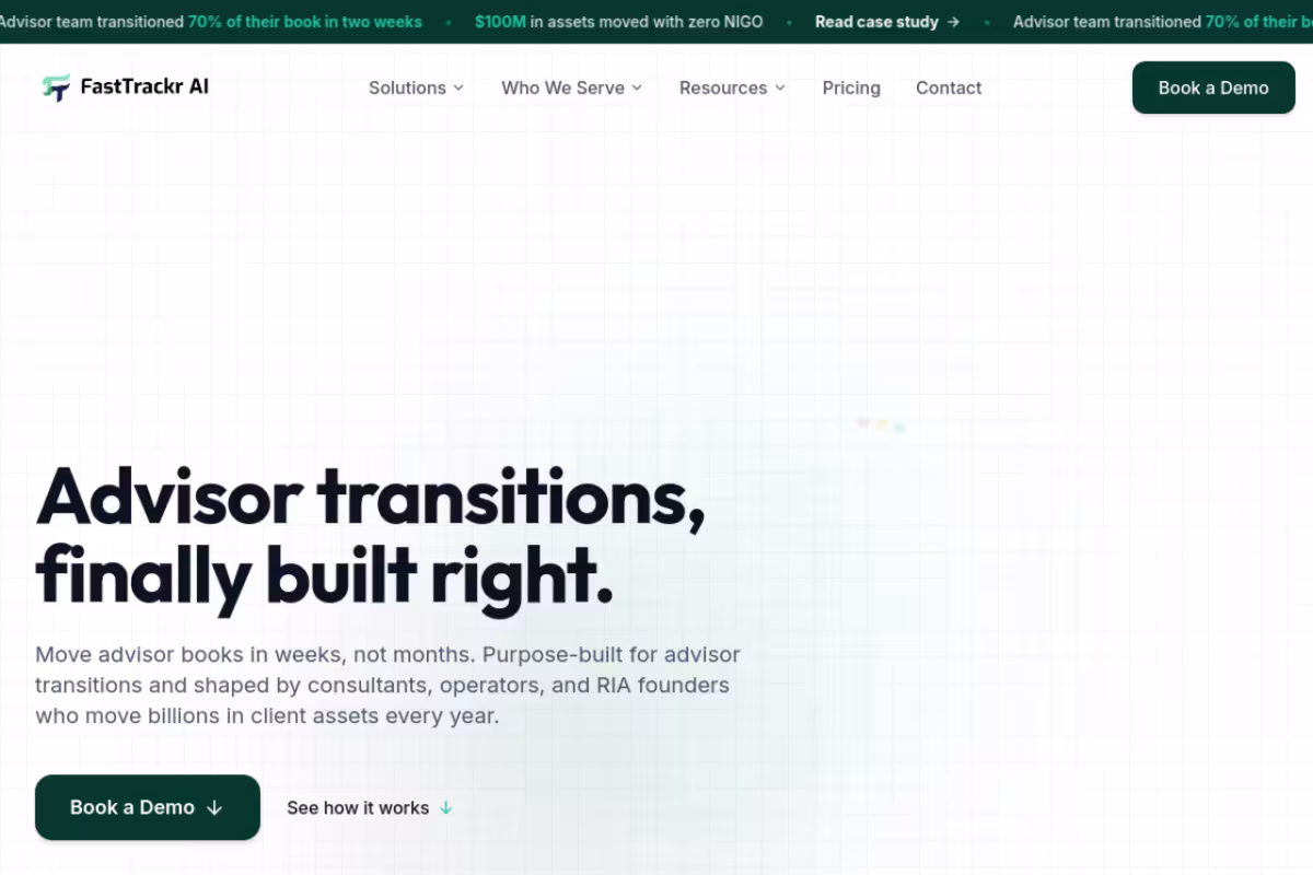 FastTrackr AI homepage screenshot
