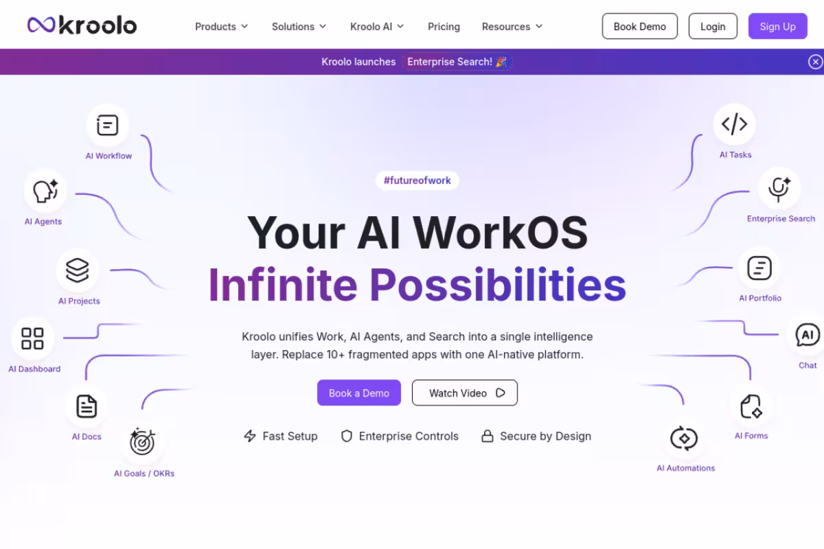 Kroolo homepage screenshot