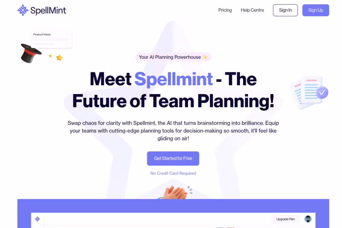 Spellmint homepage screenshot