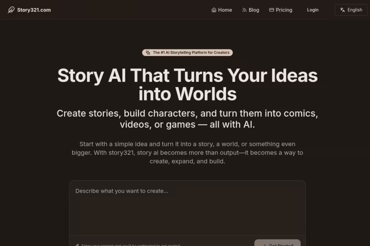 Story321 homepage screenshot