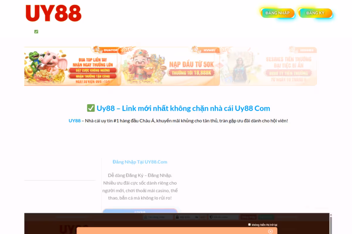Đăng Ký + 288k homepage screenshot