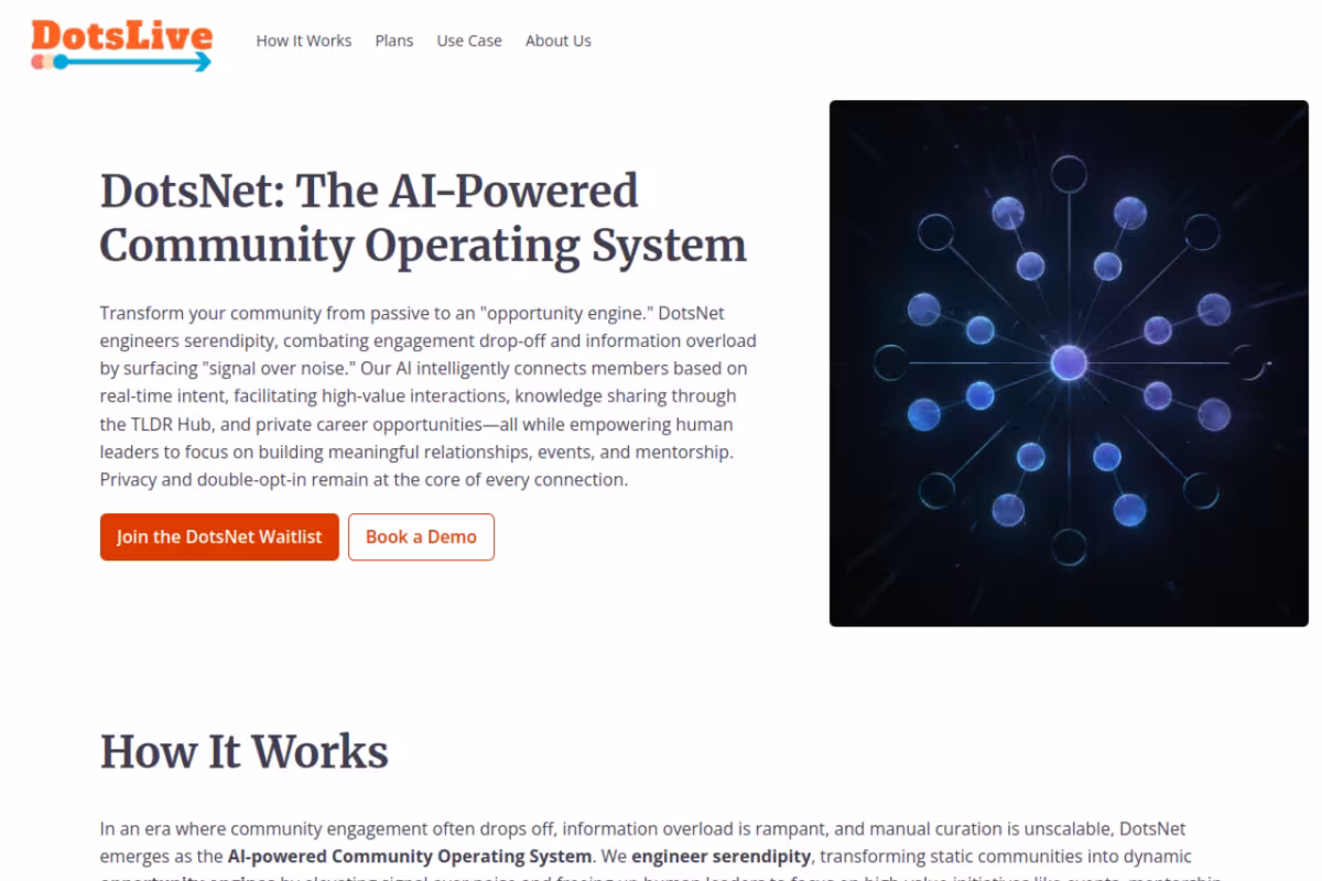 DotsNet homepage screenshot