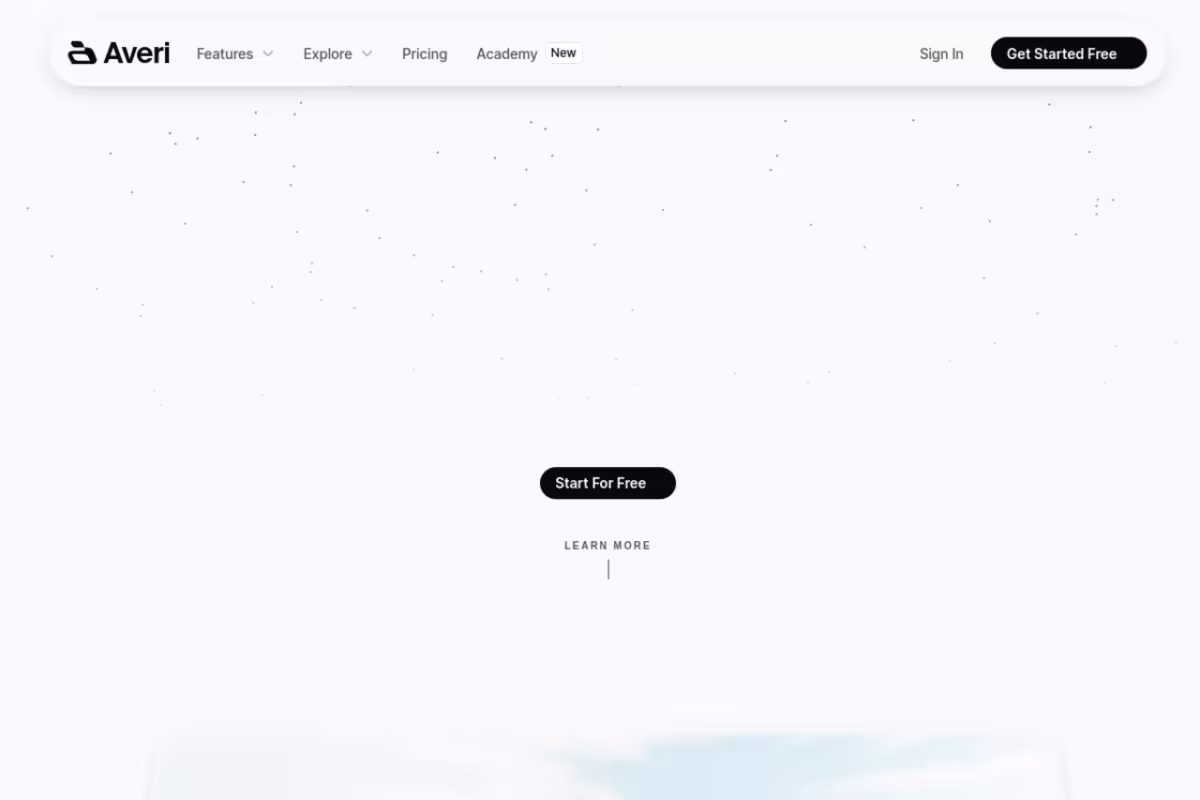 Averi AI homepage screenshot