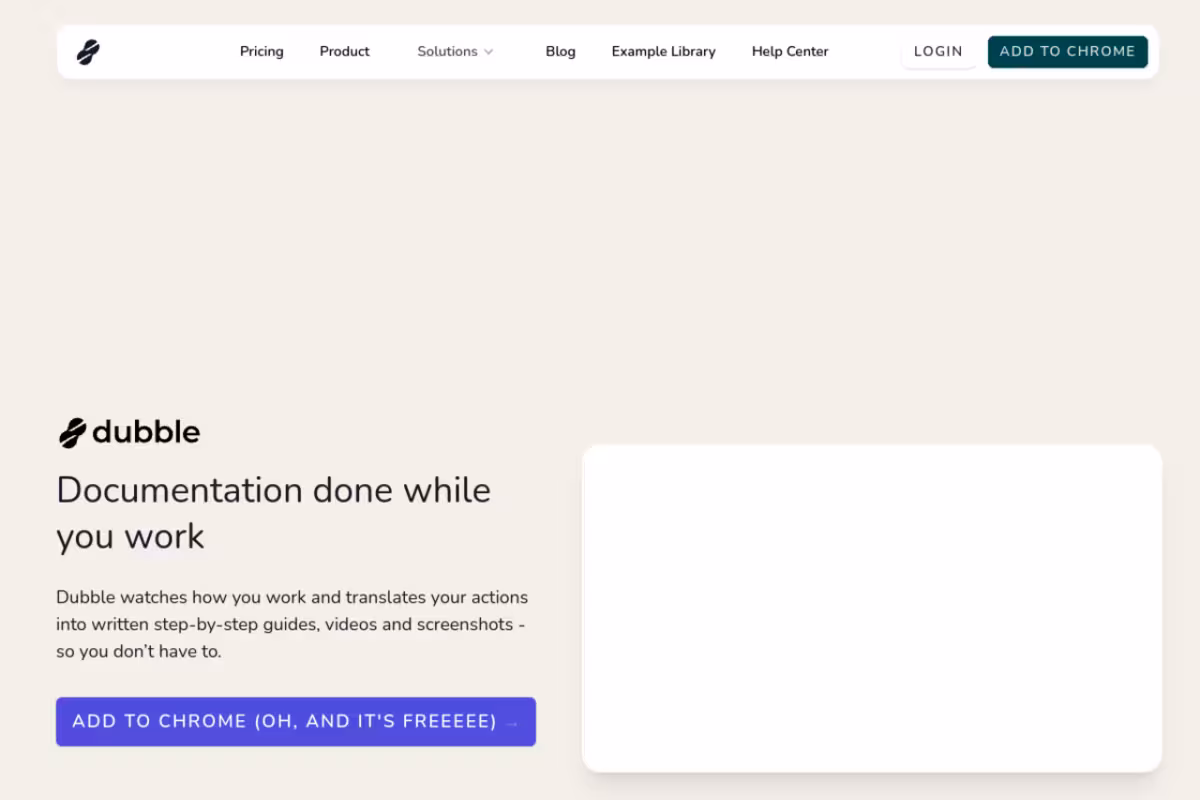 Dubble homepage screenshot