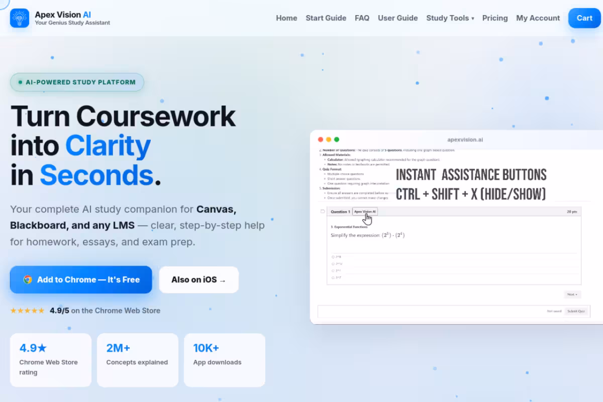 Apex Vision AI homepage screenshot