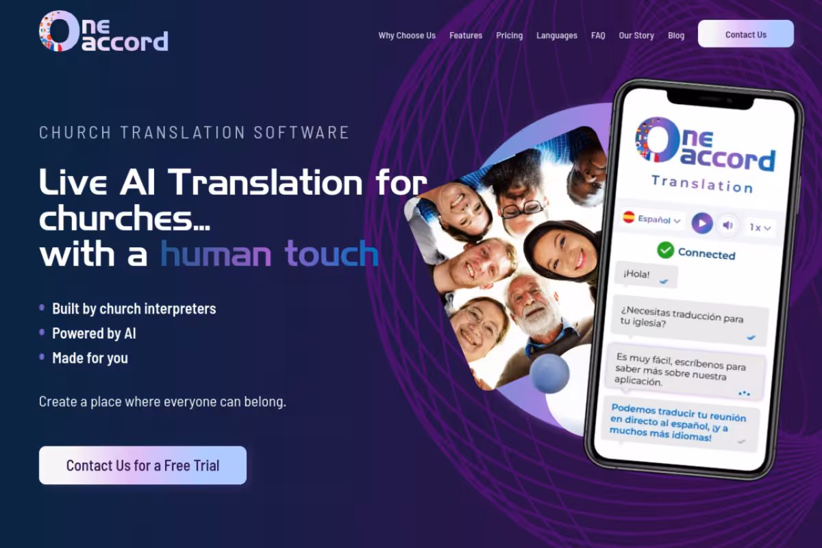 OneAccord homepage screenshot