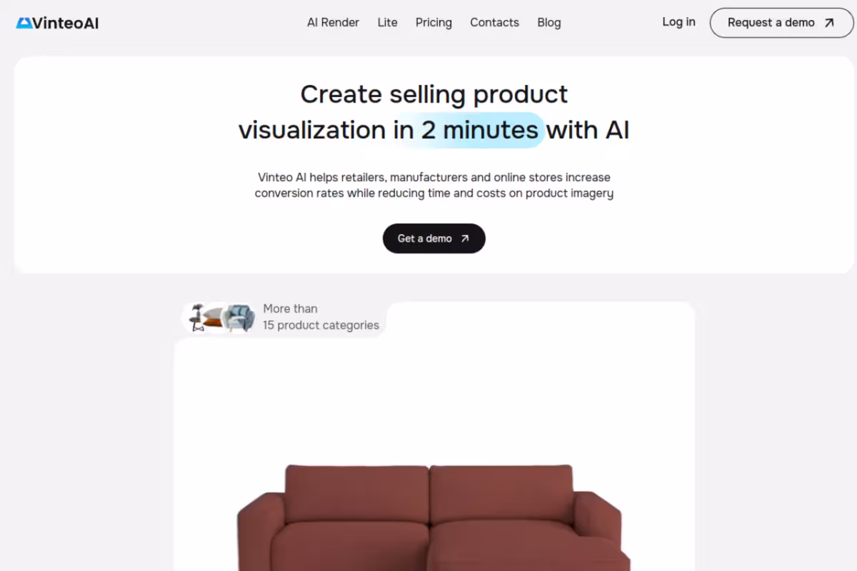 Vinteo AI homepage screenshot