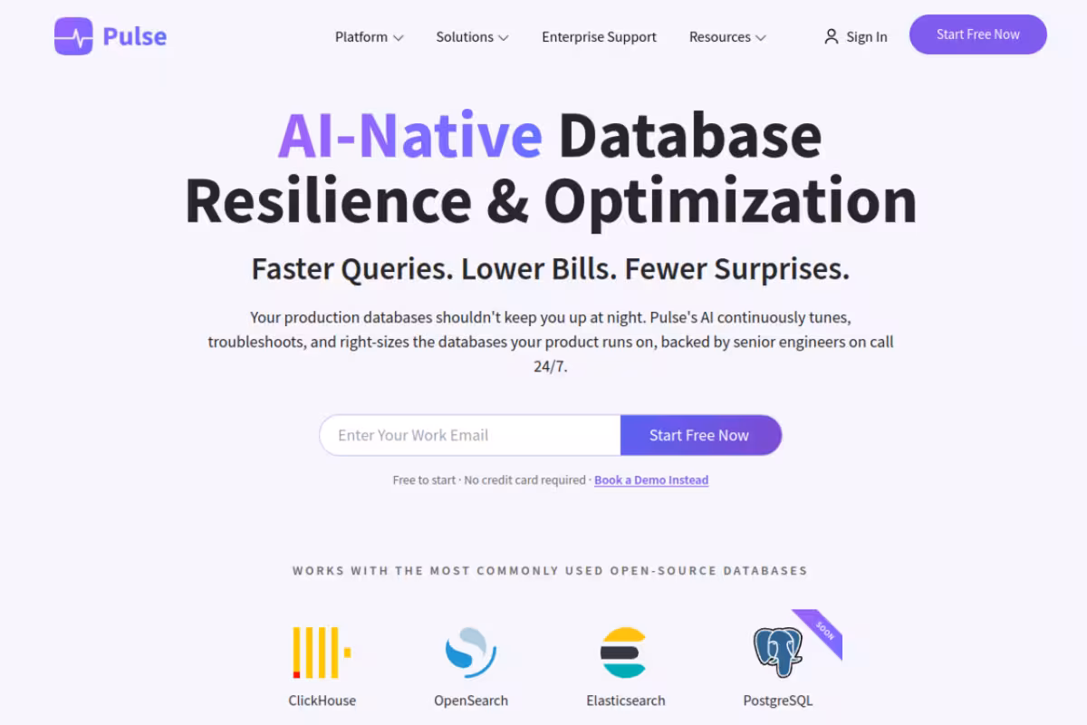 Pulse homepage screenshot