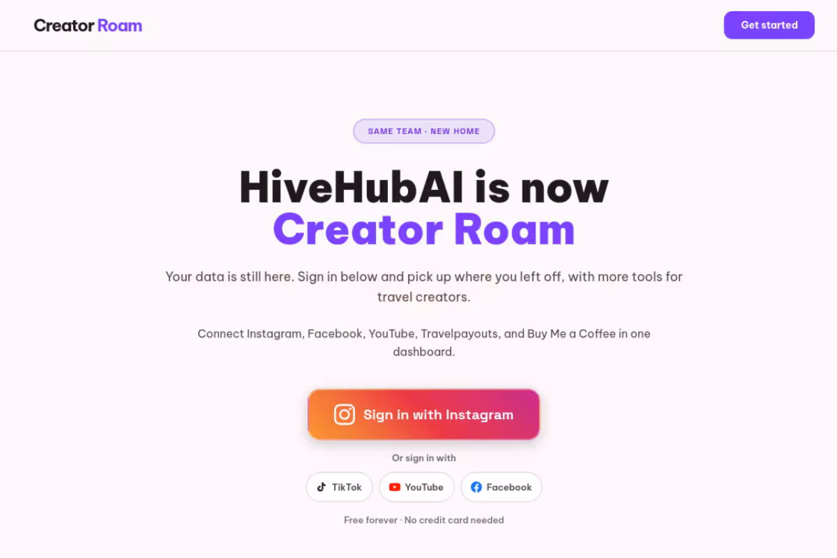 HiveHubAI is now Creator Roam homepage screenshot