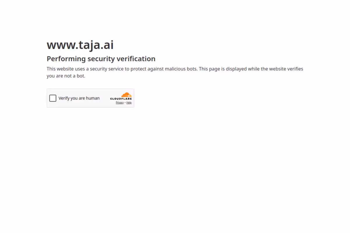 Taja AI homepage screenshot