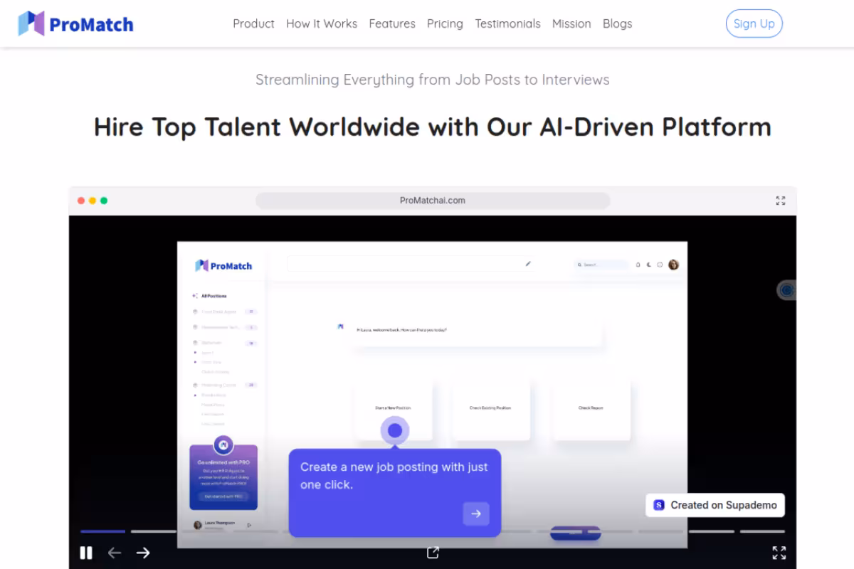 ProMatch homepage screenshot