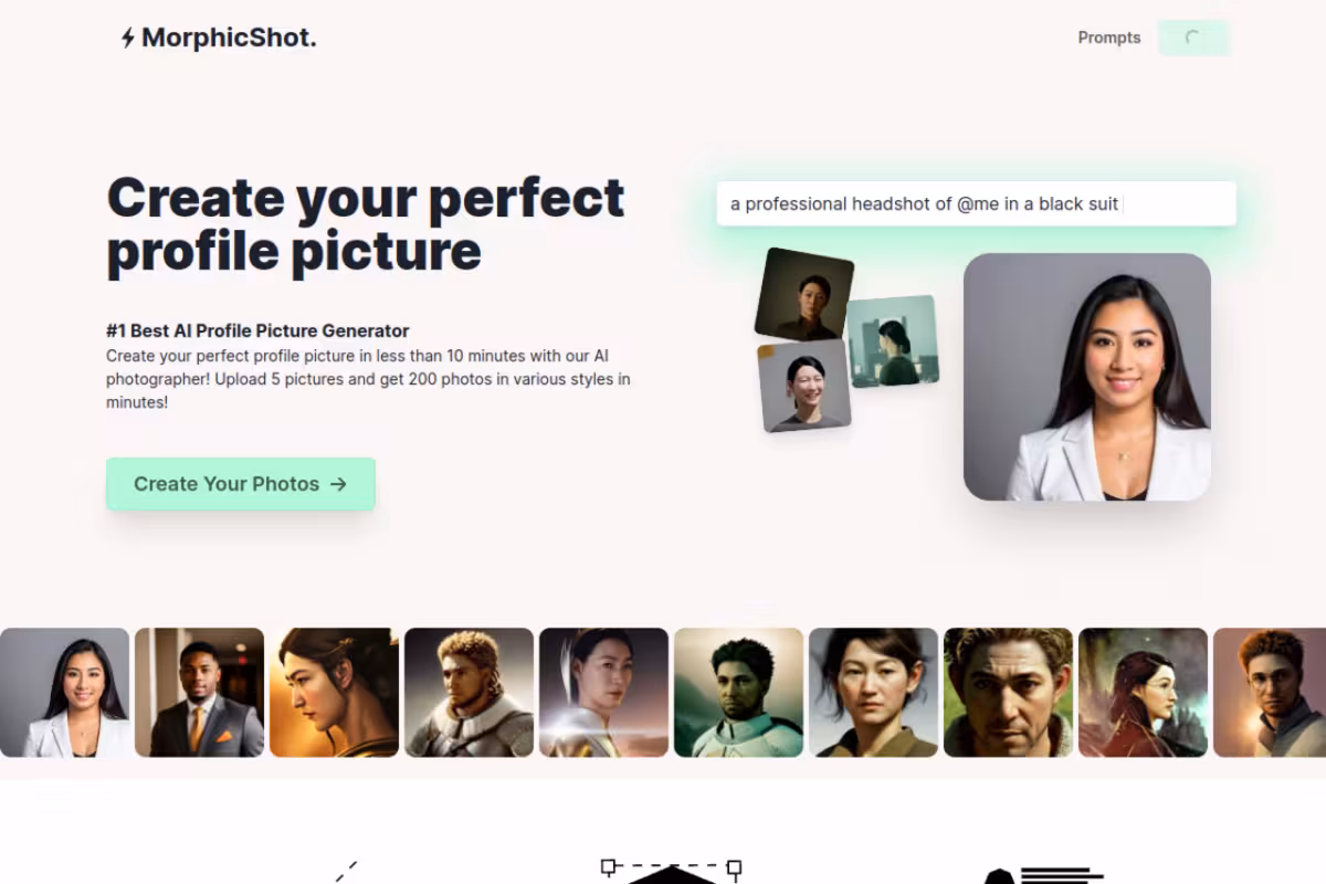 MorphicShot homepage screenshot