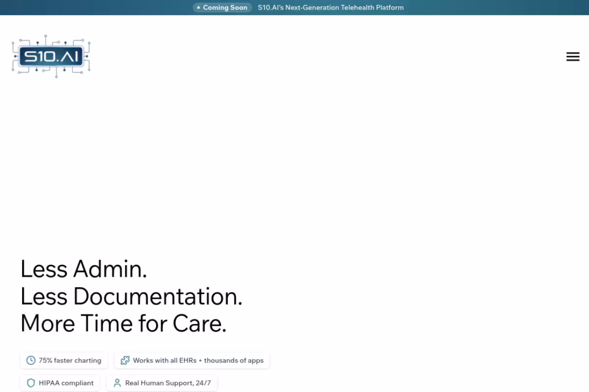 S10.AI homepage screenshot