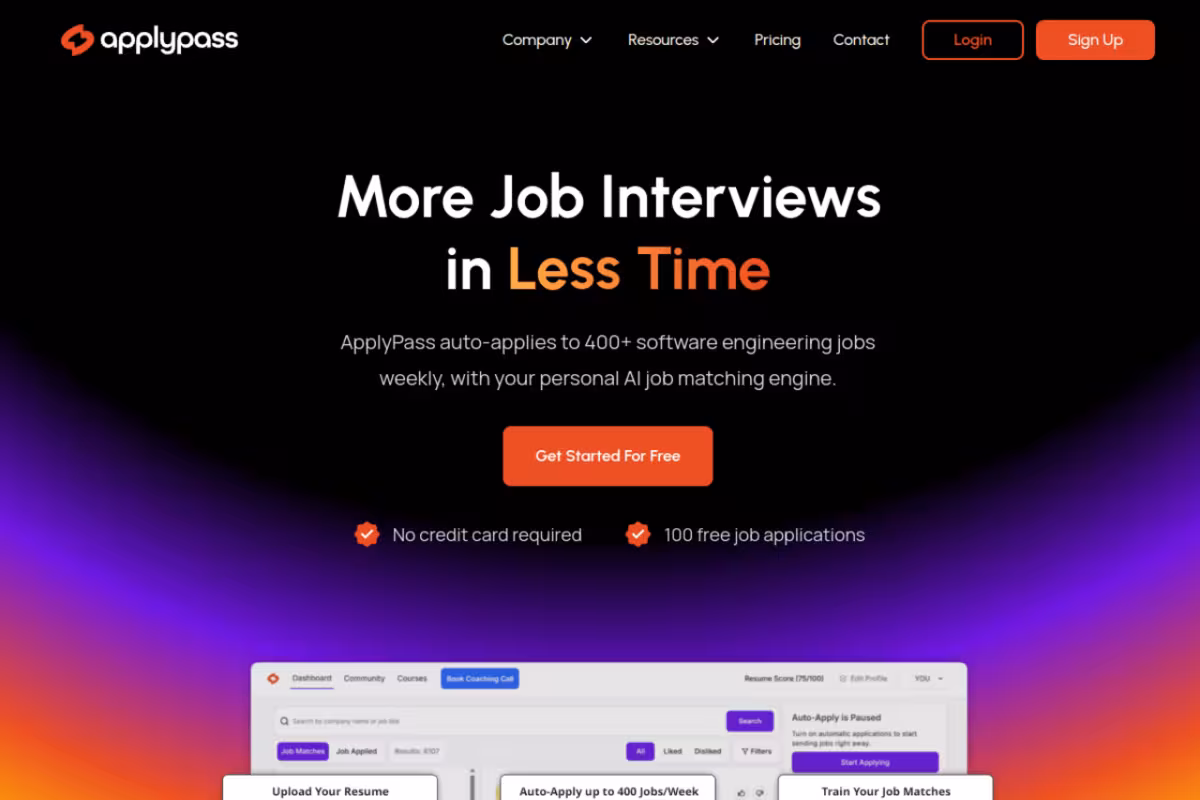 ApplyPass homepage screenshot