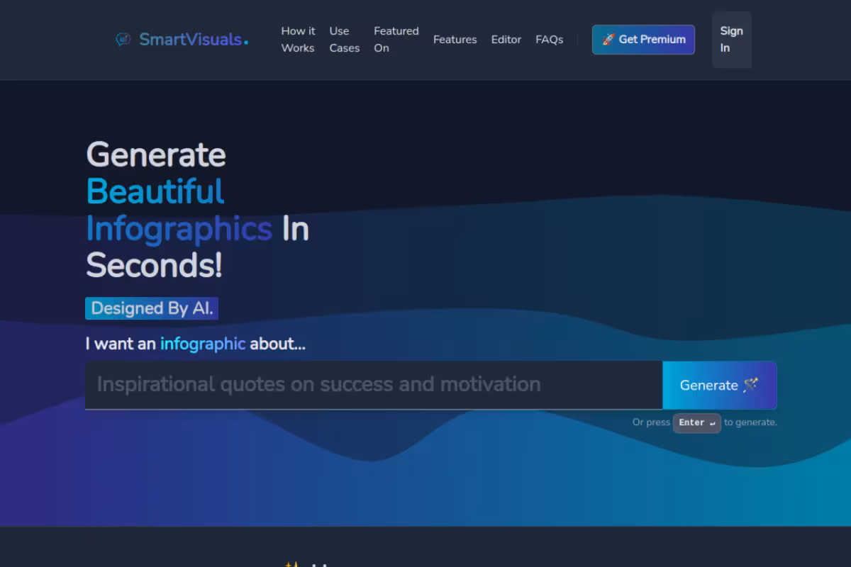 SmartVisuals.app homepage screenshot
