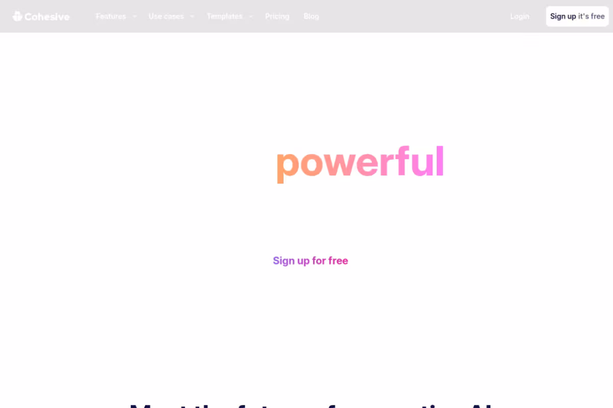 Cohesive homepage screenshot