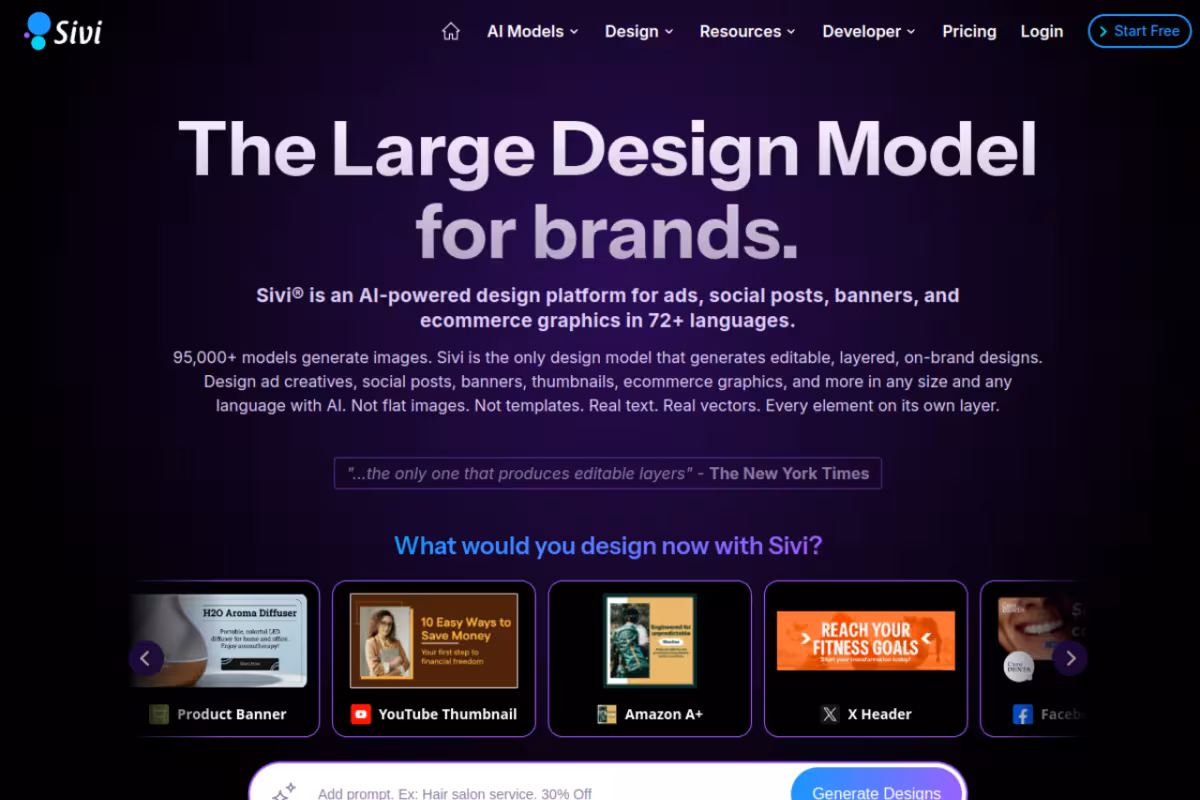 Sivi homepage screenshot