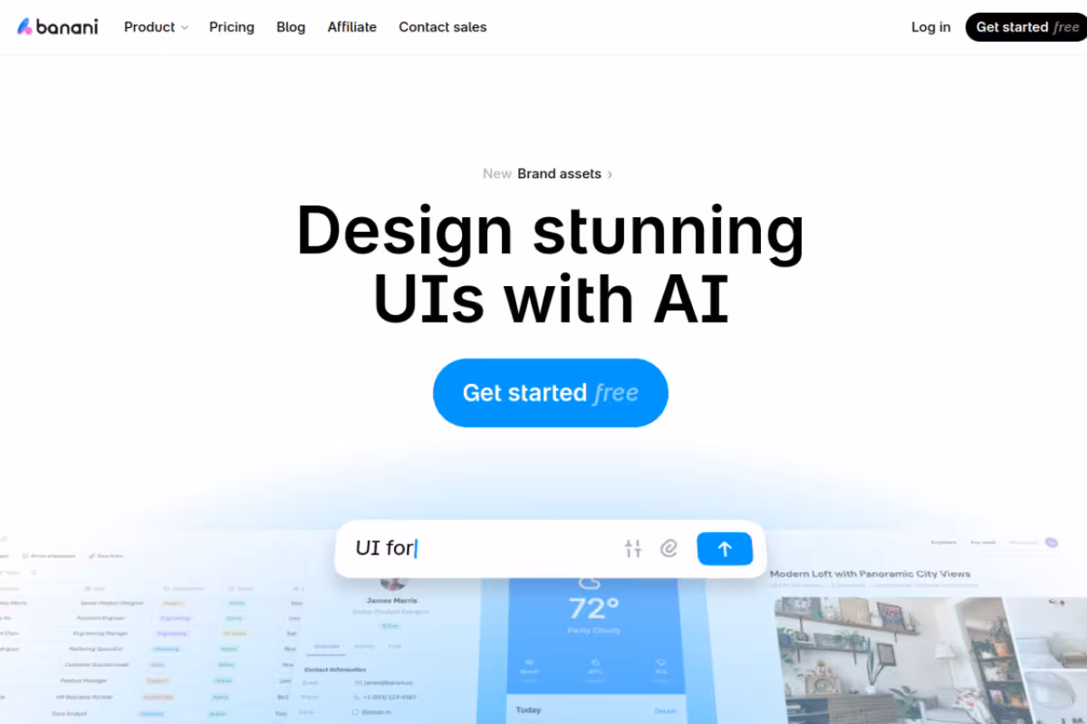 Banani homepage screenshot