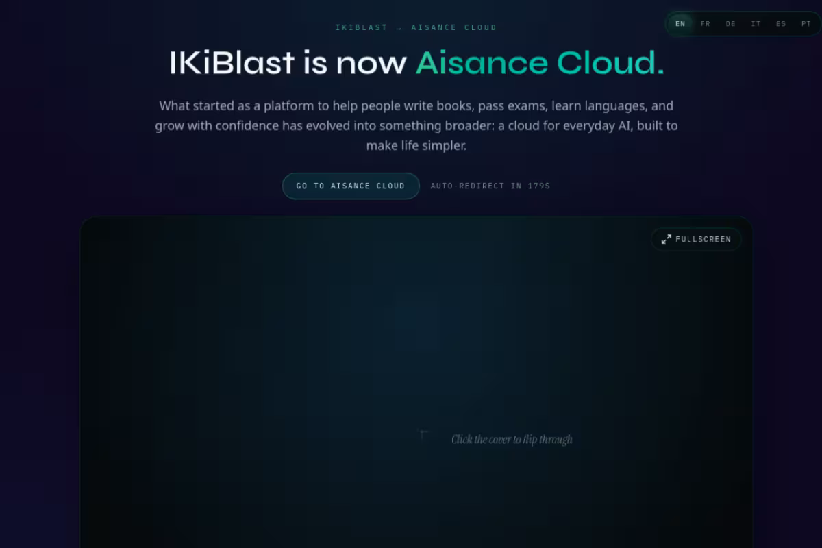 Ikiblast homepage screenshot