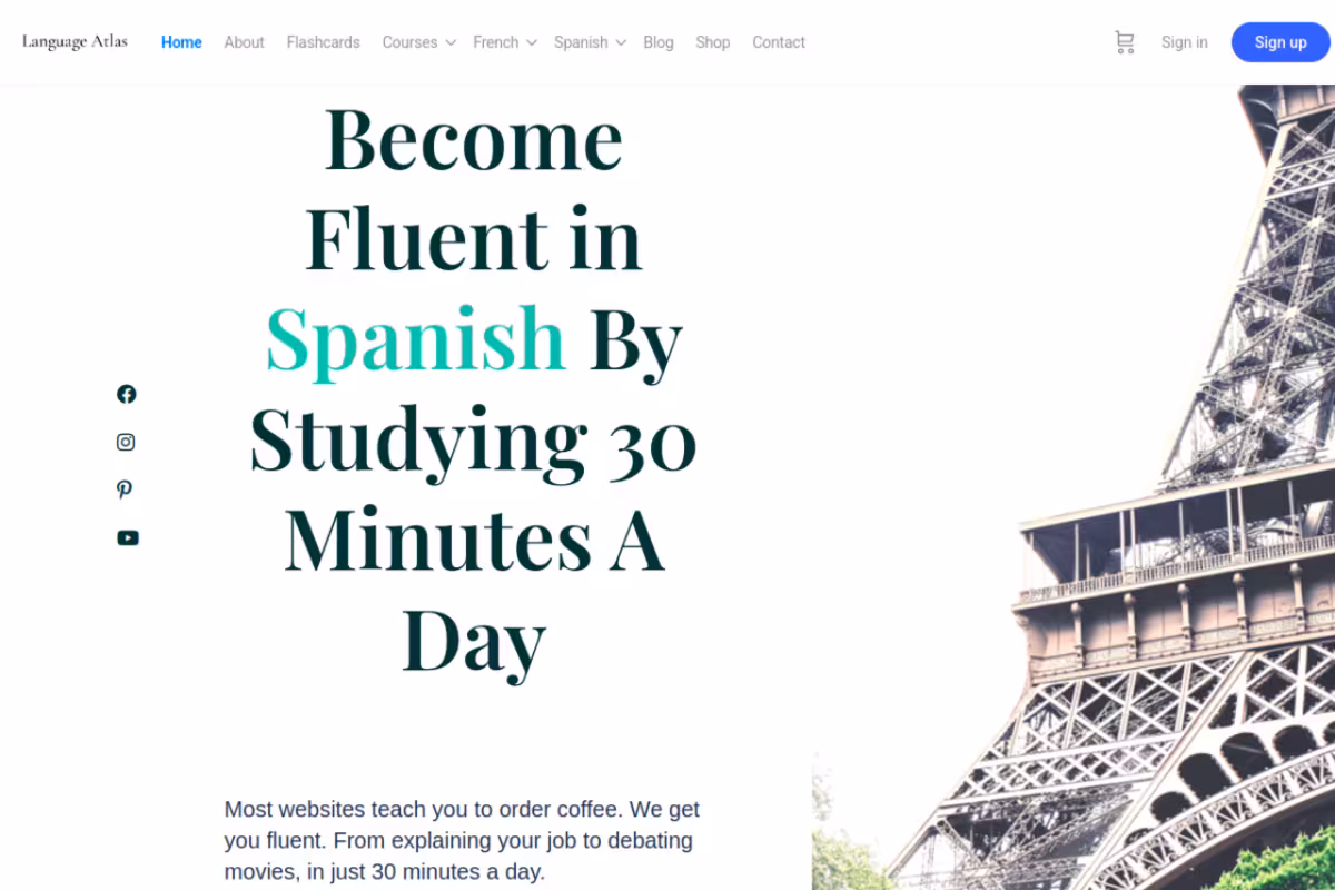 Language Atlas homepage screenshot