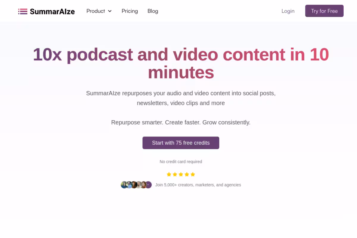 SummarAIze homepage screenshot
