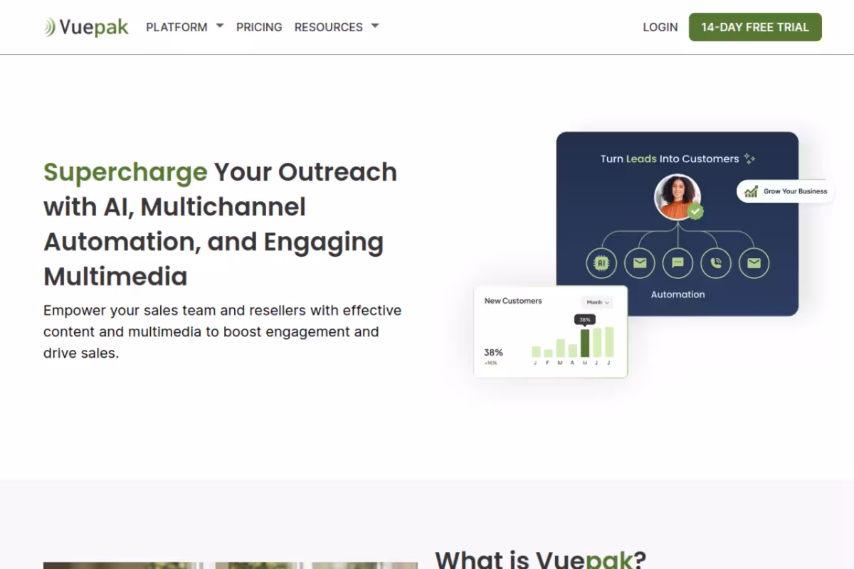 Vuepak homepage screenshot