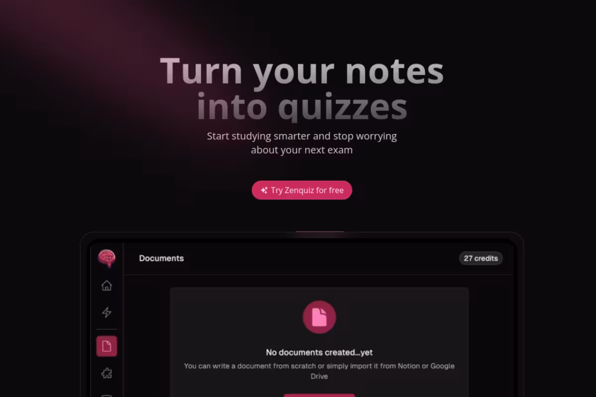 Zenquiz.app homepage screenshot