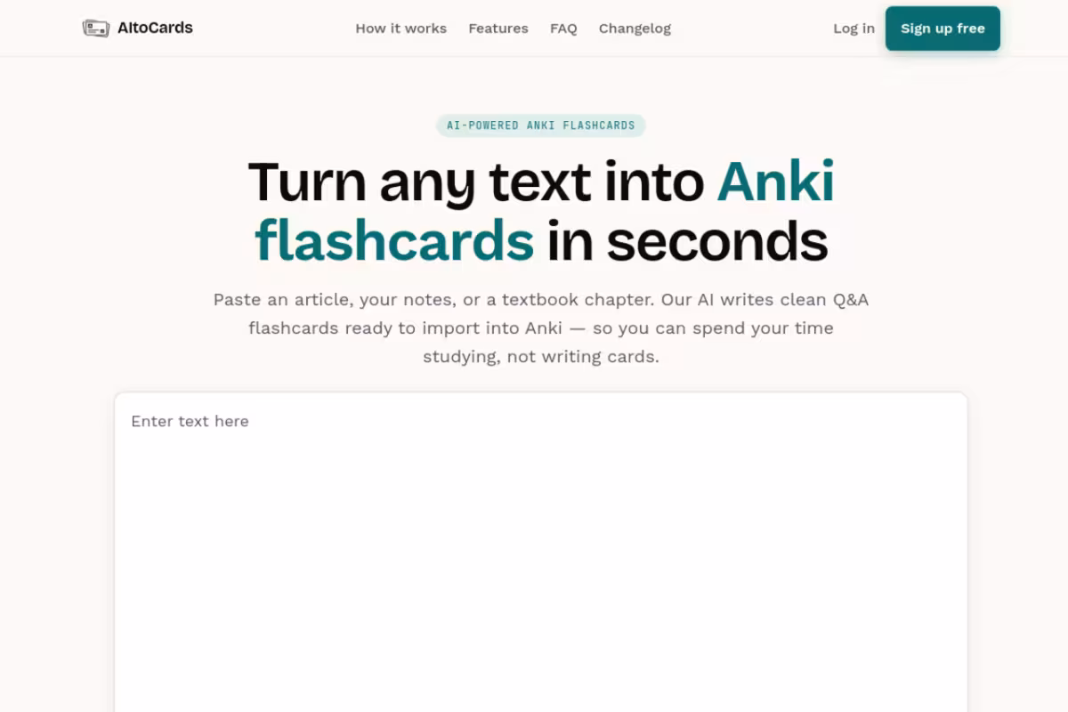 Ai To Cards homepage screenshot