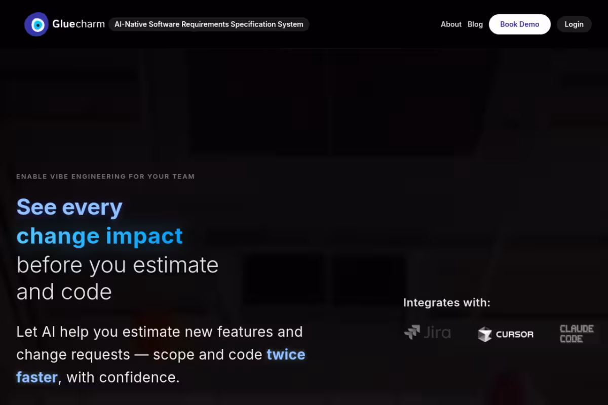 Gluecharm homepage screenshot