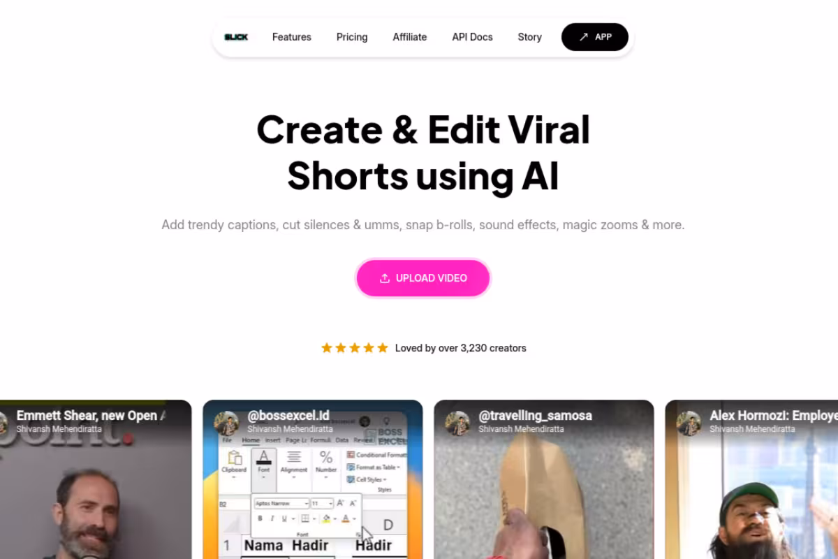 Slick.is homepage screenshot
