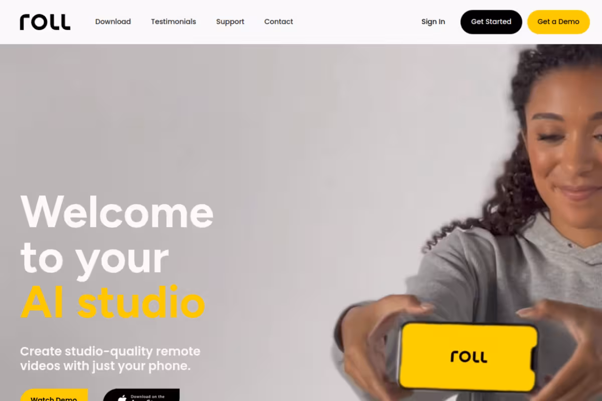 Roll homepage screenshot