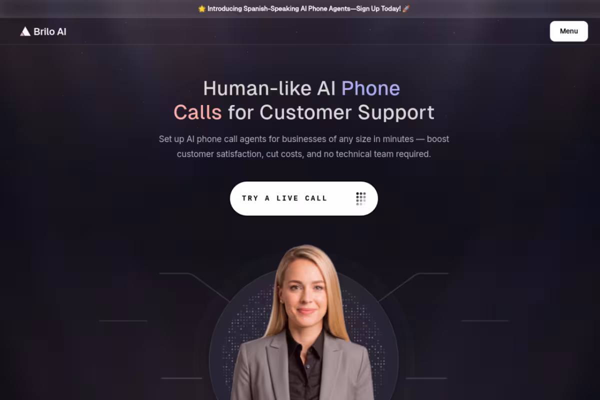Brilo AI homepage screenshot