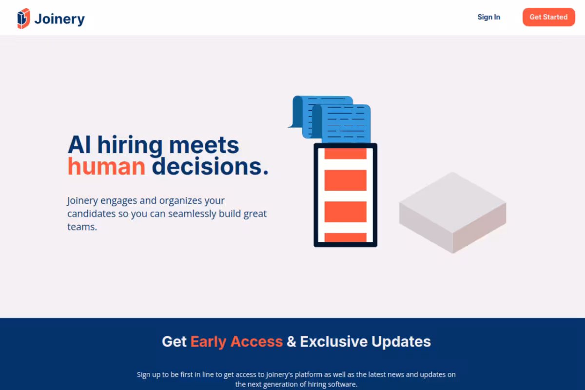 Joinery homepage screenshot