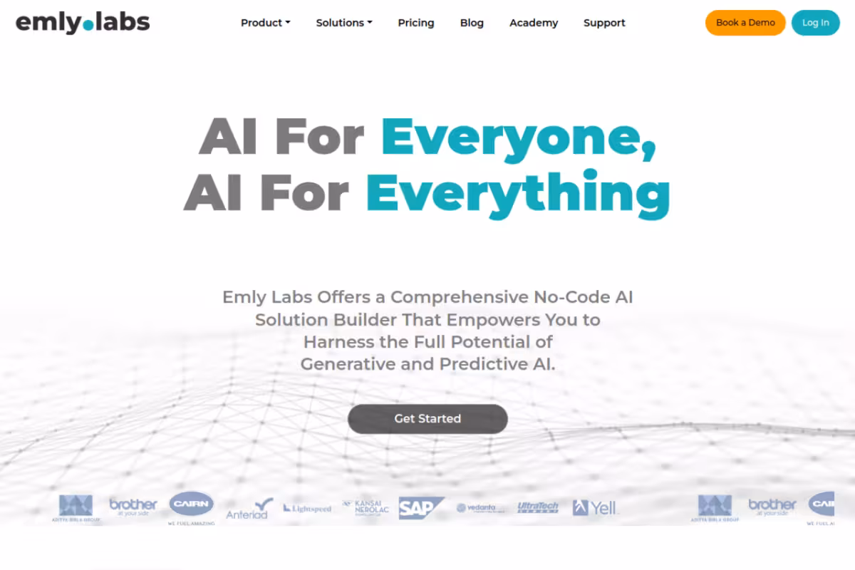 Emly Labs homepage screenshot